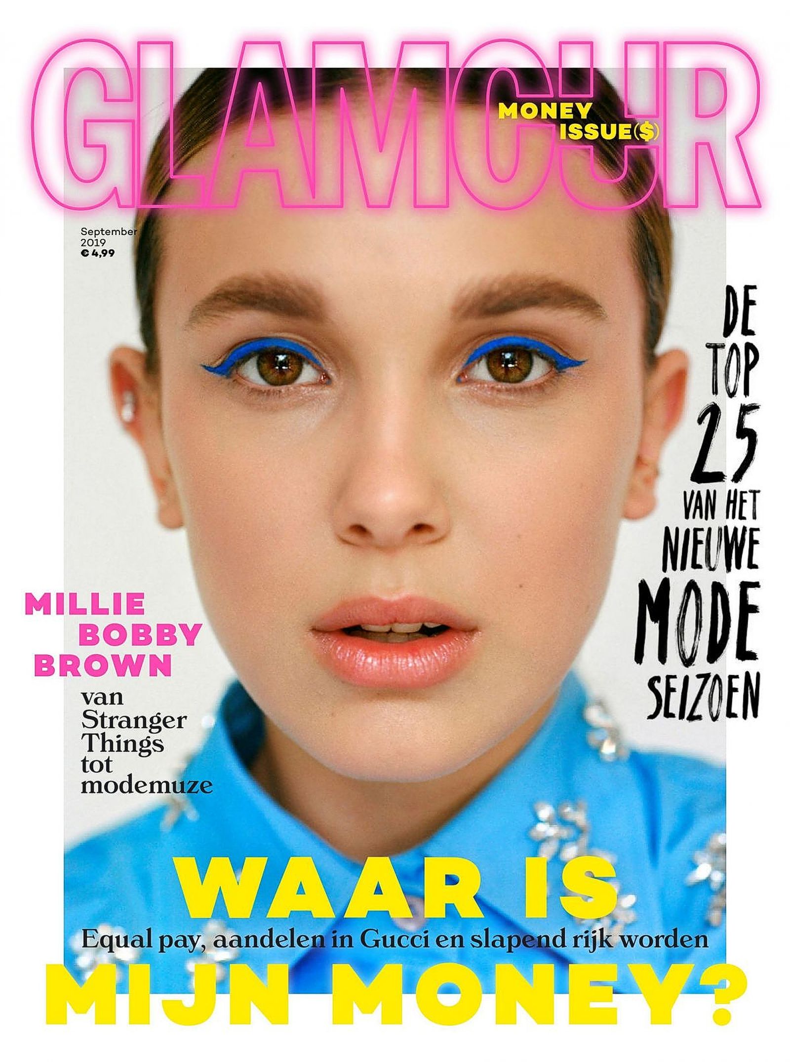 Милли Бобби Браун на обложке журнала Glamour, 2019 г. Милли Бобби Браун на обложке журнала Glamour, сентябрь 2019 г.