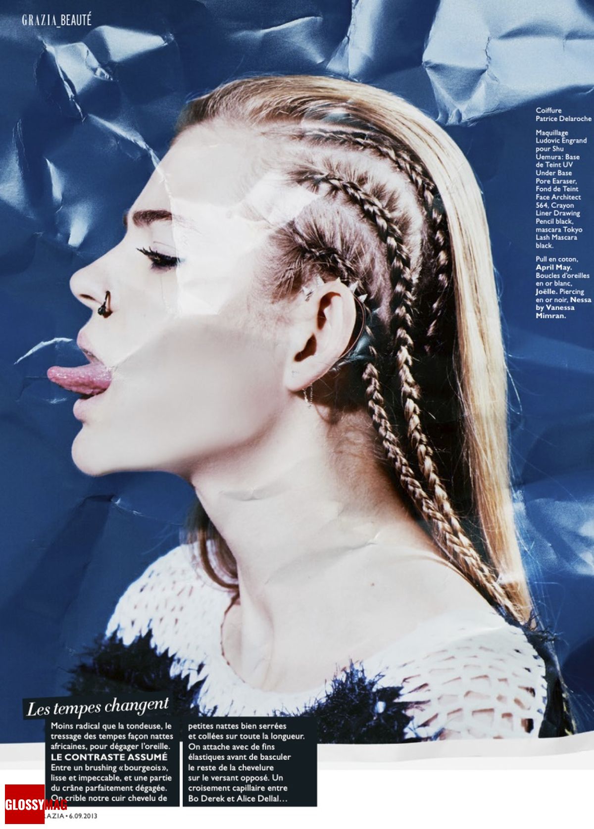 Журнал Grazia FR, сентябрь 2013 г. Журнал Grazia FR, сентябрь 2013 г. Серьга-кафф Joelle Jewellery из коллекции Studs Collection