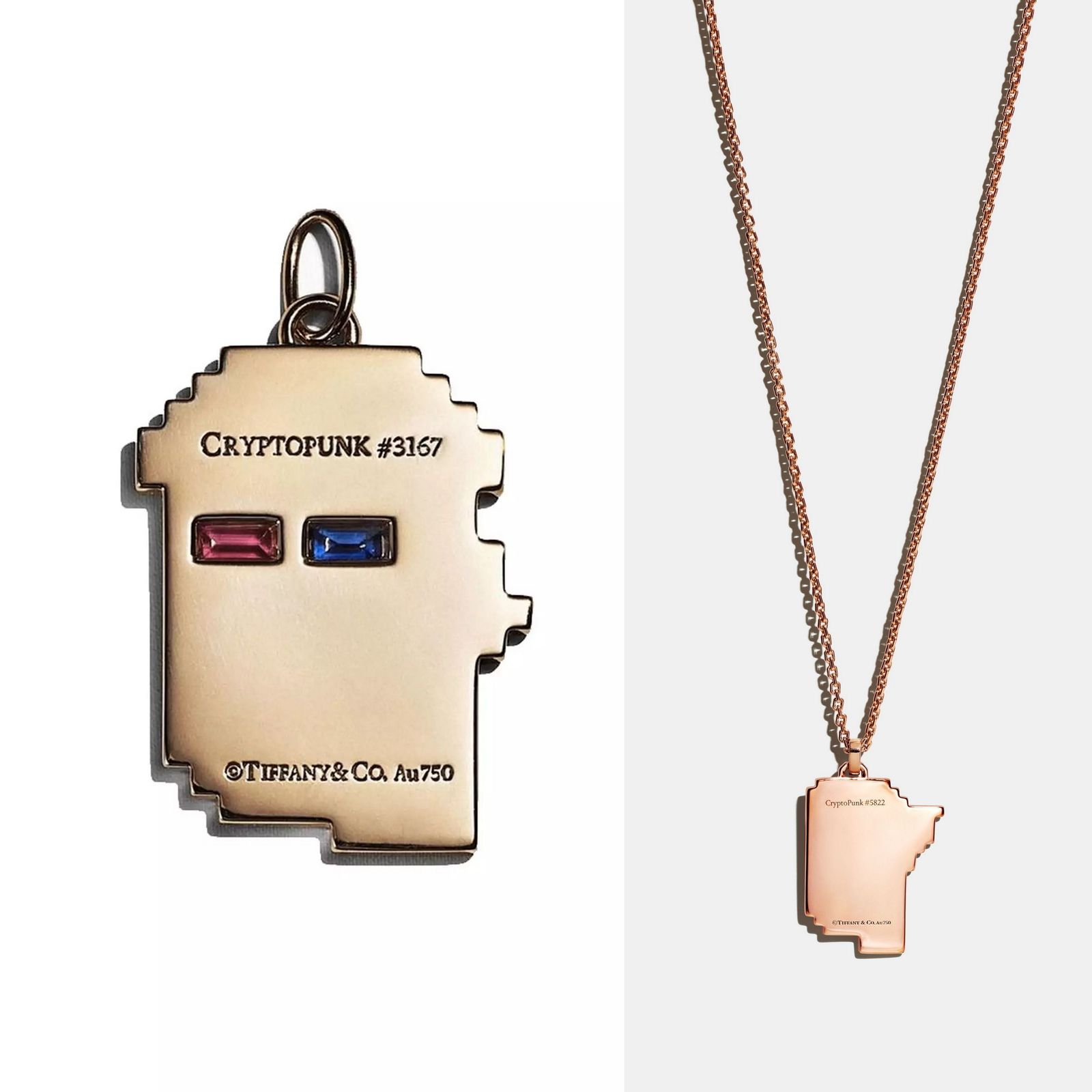 Украшение Tiffany & Co. с изображением NFT CryptoPunk, фото 2 Подвески Tiffany & Co. с изображением NFT CryptoPunk, фото 2