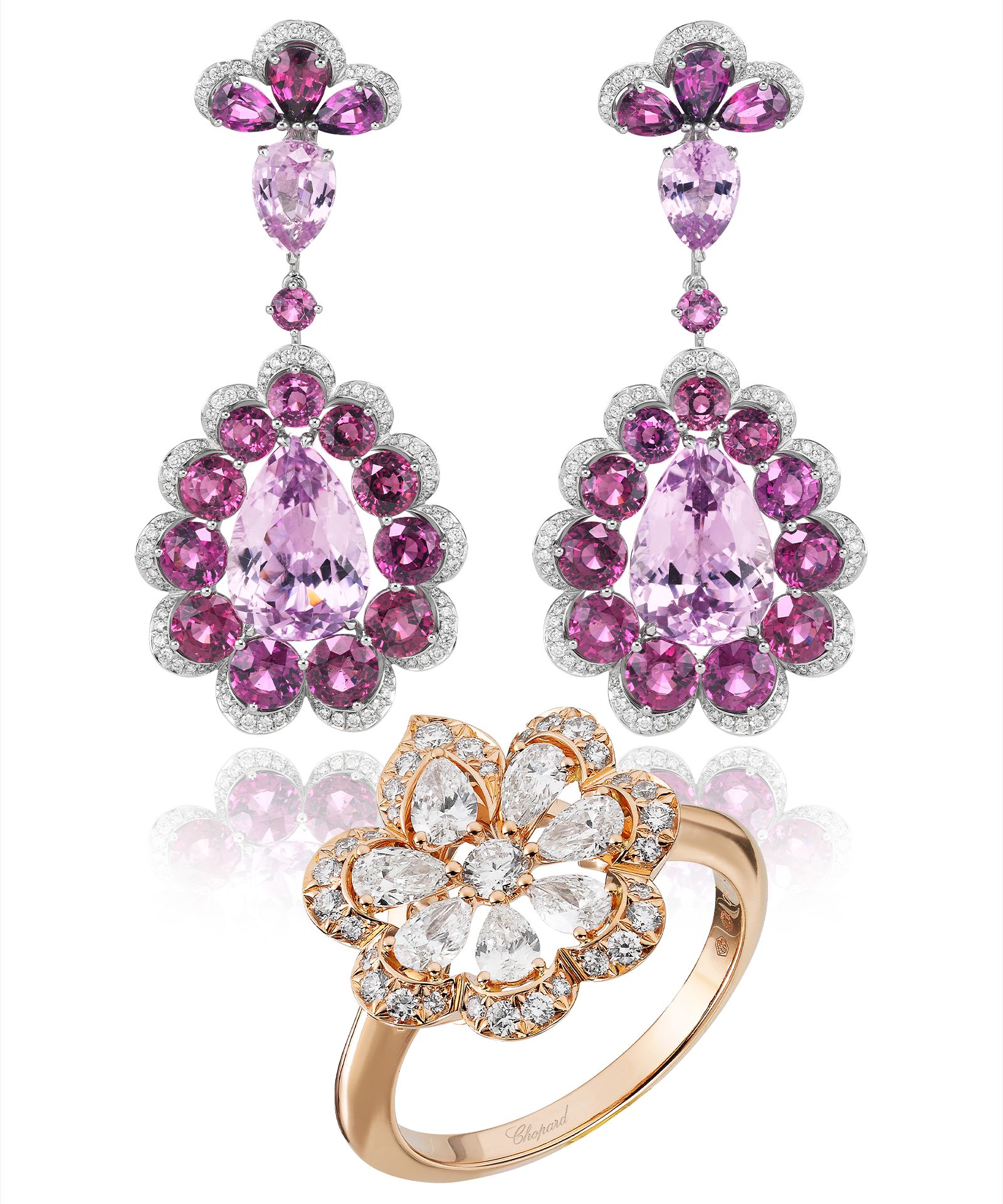 Серьги Chopard Temptations, кольцо Chopard Серьги из коллекции Chopard Temptations, кольцо из коллекции Precious Lace