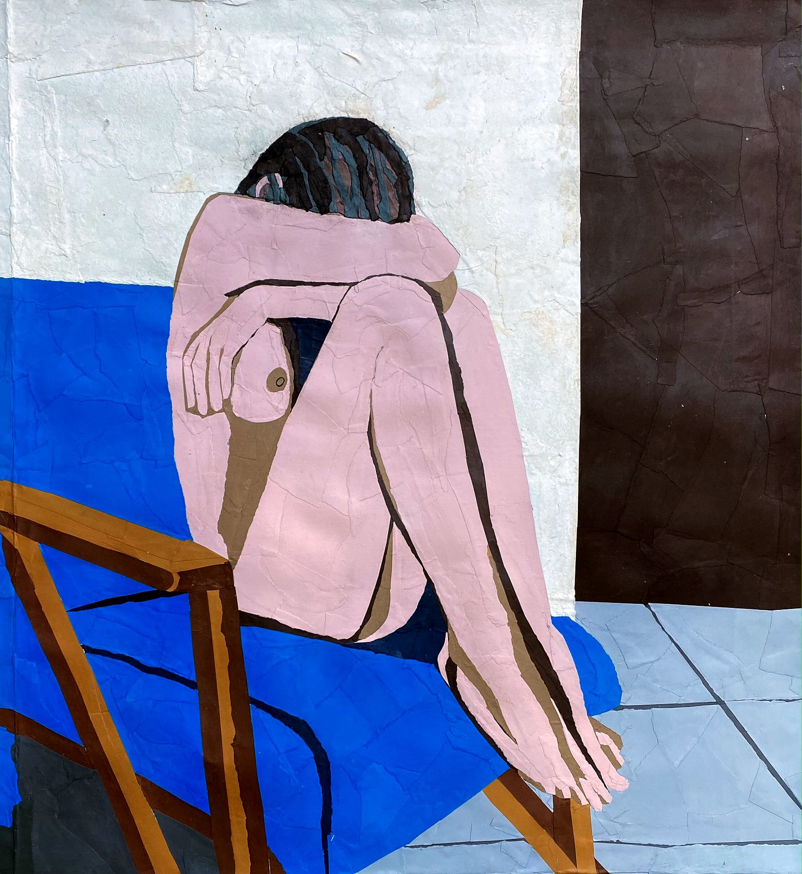 Маша Руденко. «After shower». 98,5×89 см, холст, бумага, смешанная техника Маша Руденко. «After shower»