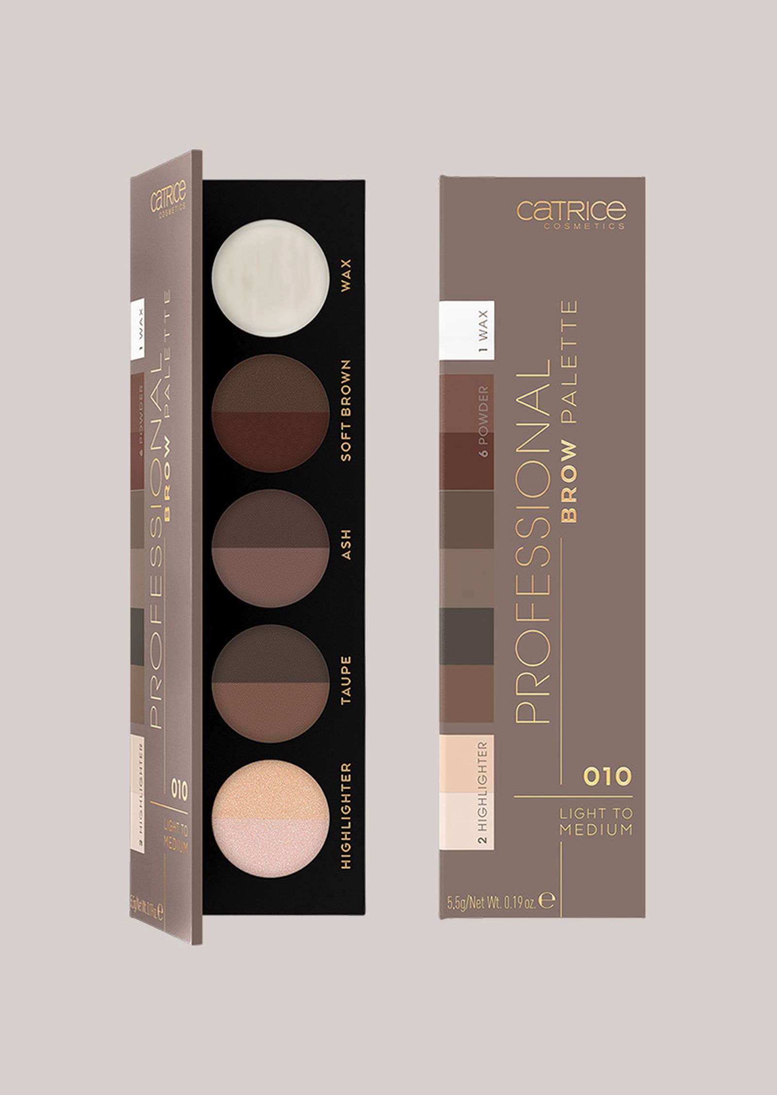 Catrice, палетка для макияжа бровей Professional Brow Palette, палитра оттенков 001 Light to Medium Catrice Professional Brow Palette, палитра оттенков 001 Light to Medium