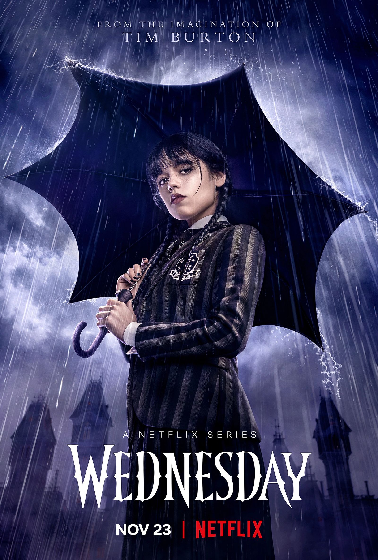 Дженна Ортега на постере к сериалу Netflix «Wednesday» Дженна Ортега на постере к сериалу «Wednesday»