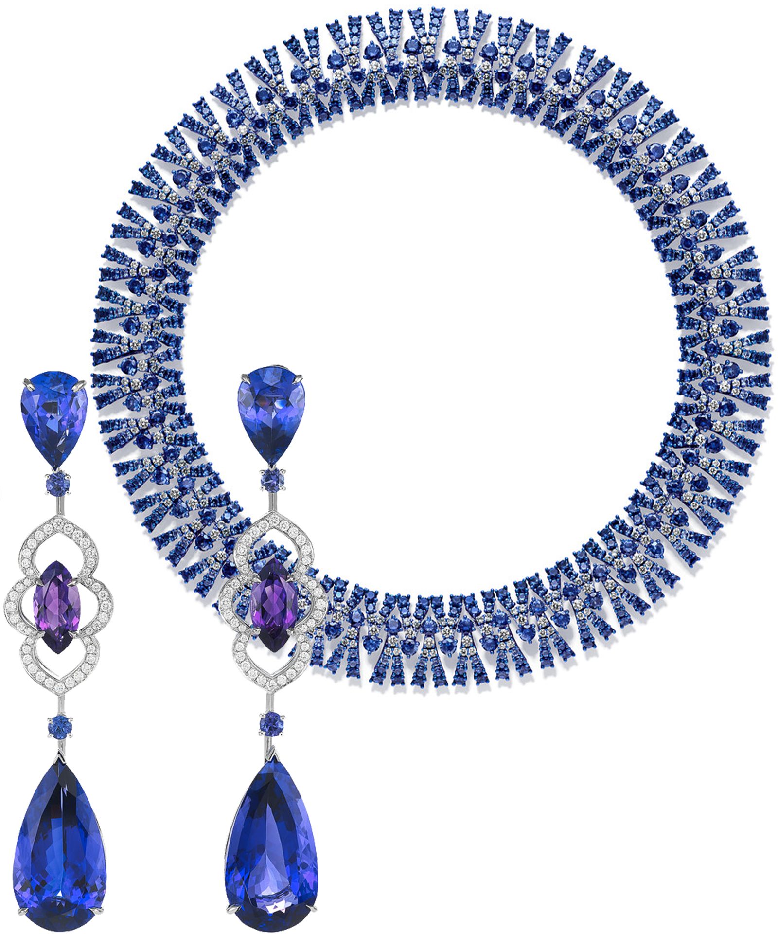 Колье Chopard из коллекции Высокого ювелирного искусства и серьги из коллекции Temptations Колье Chopard из коллекции Высокого ювелирного искусства и серьги из коллекции Chopard Temptations