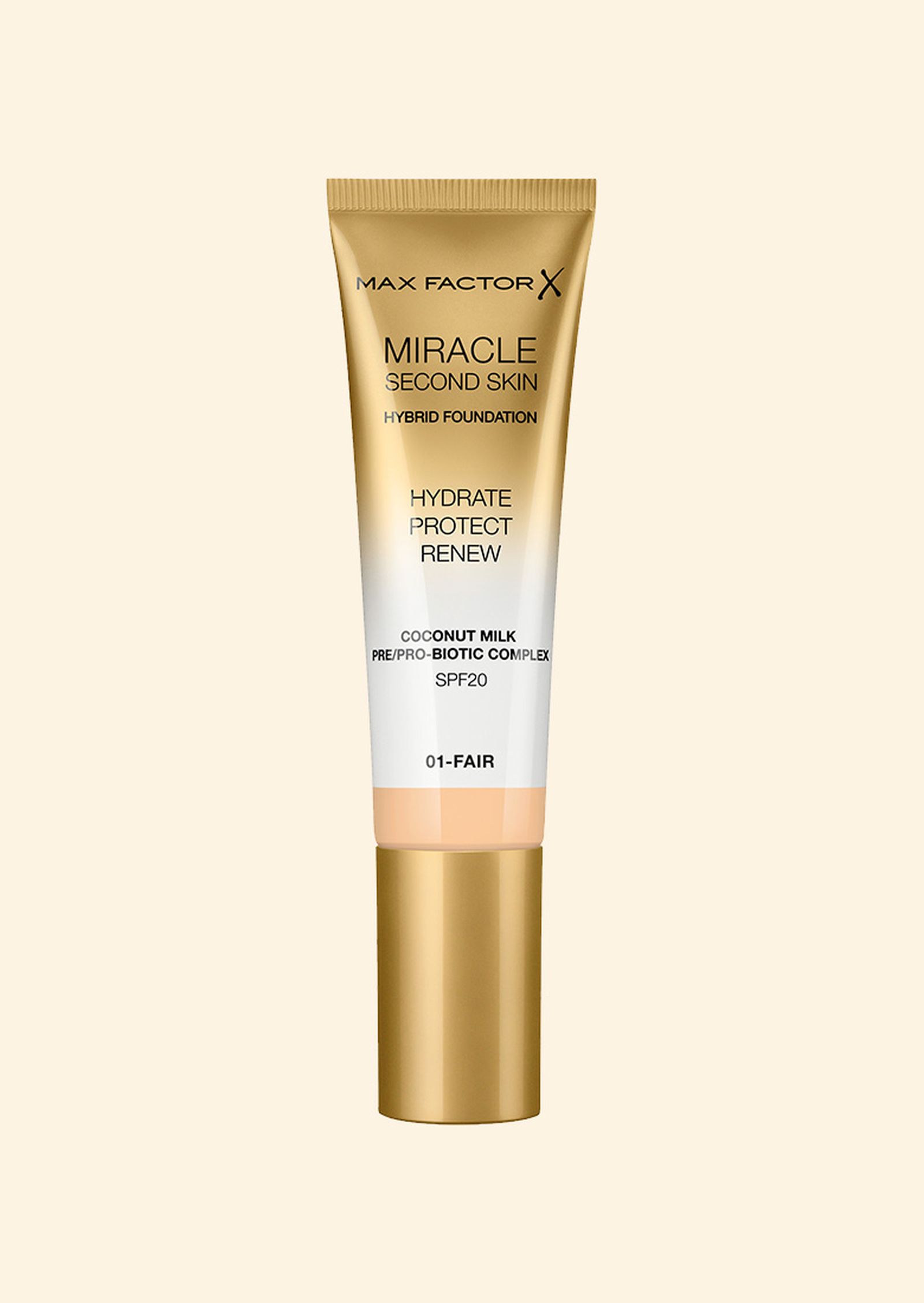 Max Factor, тональная основа Miracle Second Skin Hybrid Foundation Hydrate Protect Renew SPF 20 Max Factor Miracle Second Skin Hybrid Foundation Hydrate Protect Renew SPF 20