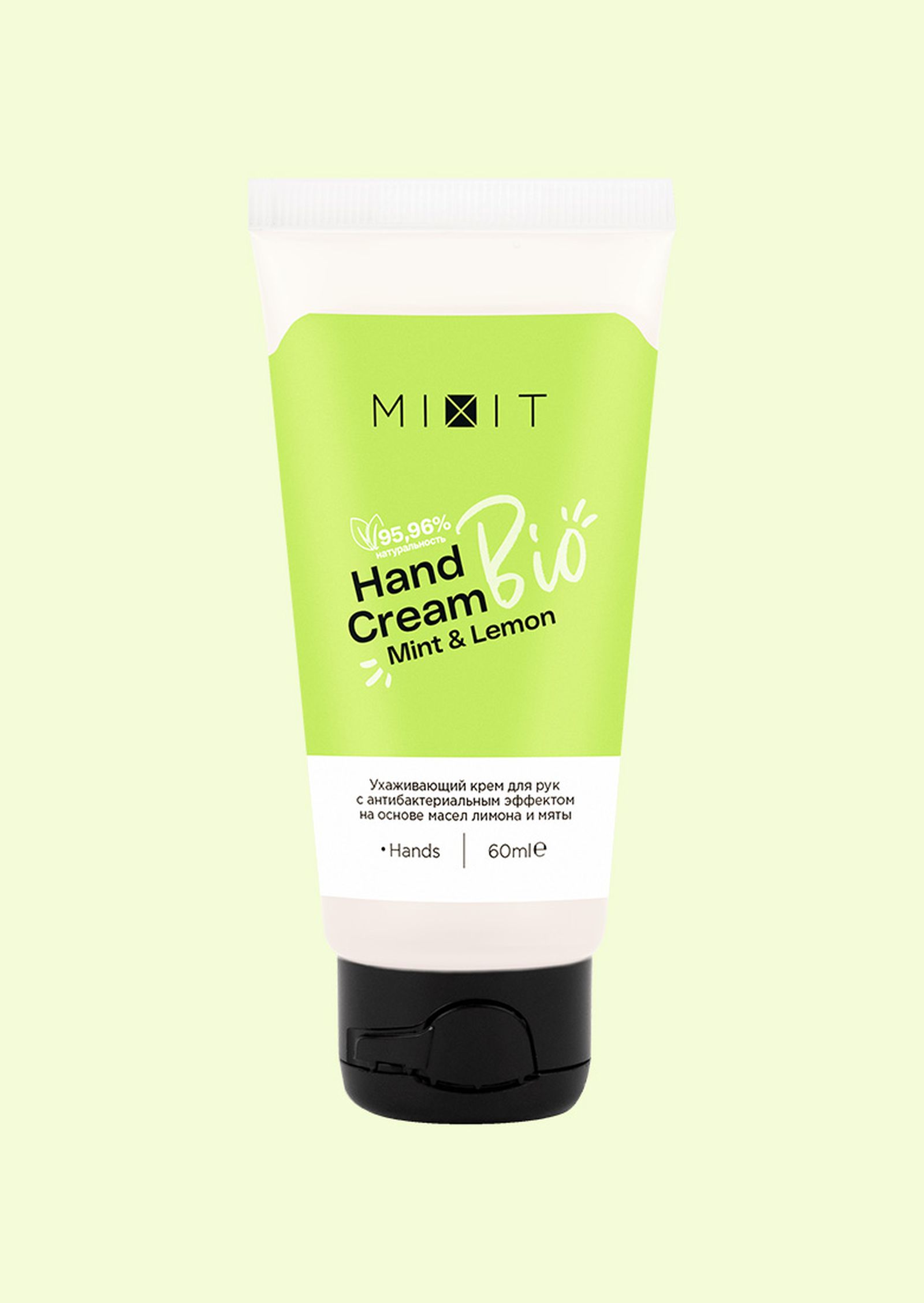 Mixit, ухаживающий антибактериальный крем для рук Bio Mint&Lemon Mixit Bio Mint&Lemon