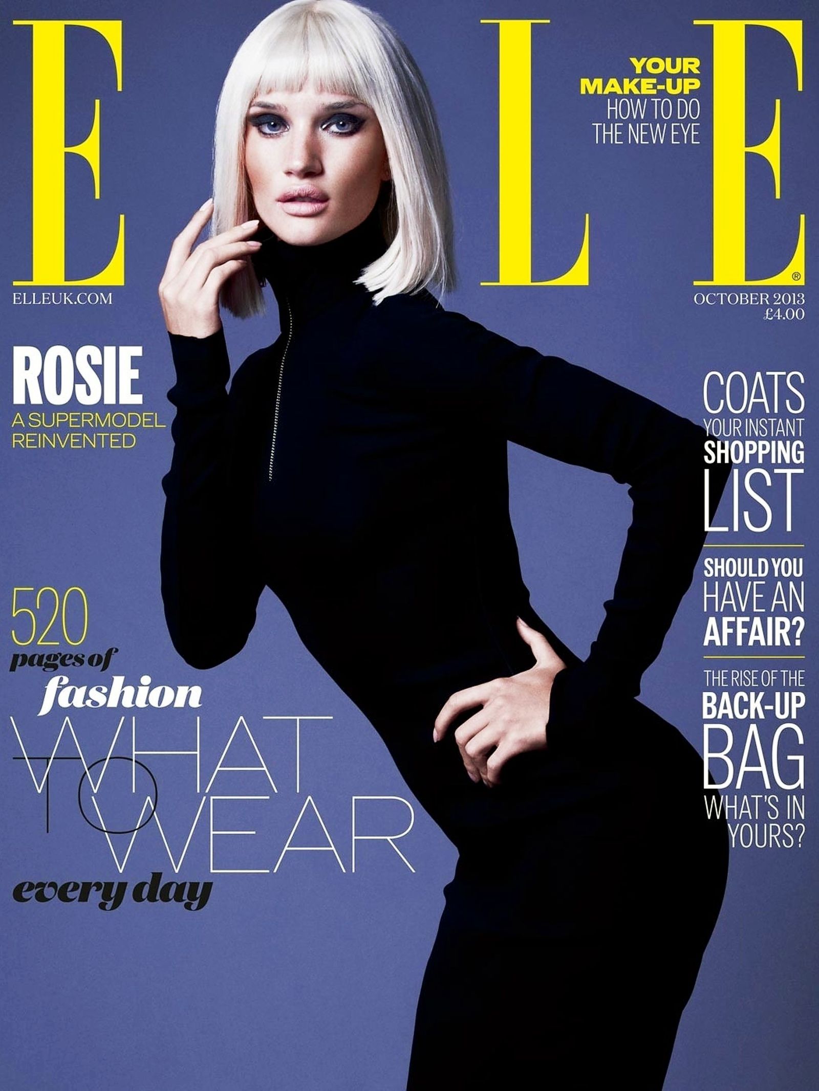 Роузи Хантингтон-Уайтли на обложке журнала Elle UK, 2013 г. Роузи Хантингтон-Уайтли на обложке журнала Elle UK, октябрь 2013 г.