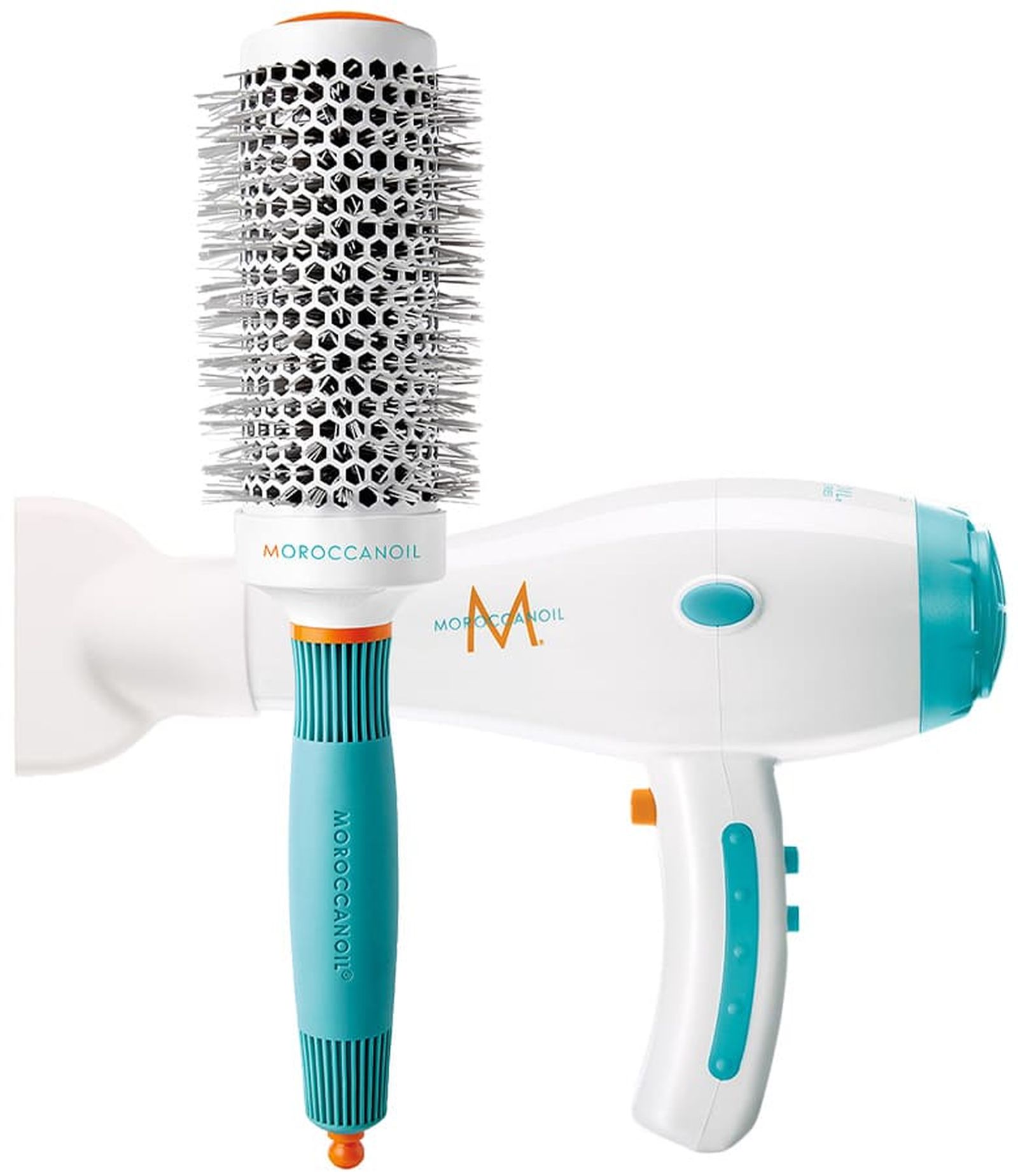 Moroccanoil, щетка из щетины кабана Ceramic 45MM Round Brush; фен Professional Series Tourmaline Ceramic Hair Dryer Moroccanoil Ceramic 45MM Round Brush; Professional Series Tourmaline Ceramic Hair Dryer
