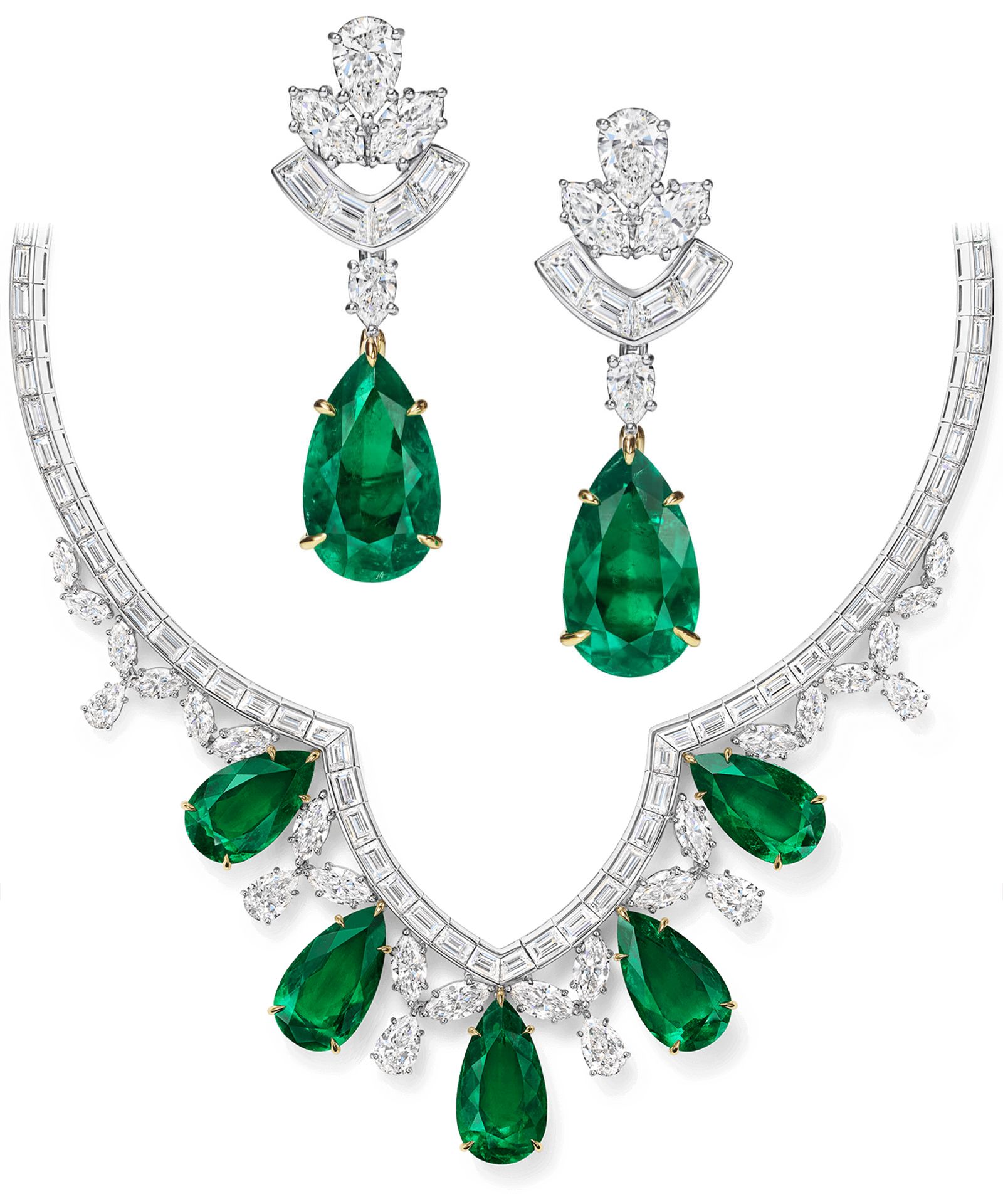 Серьги и колье Cathedral из коллекции New York от Harry Winston