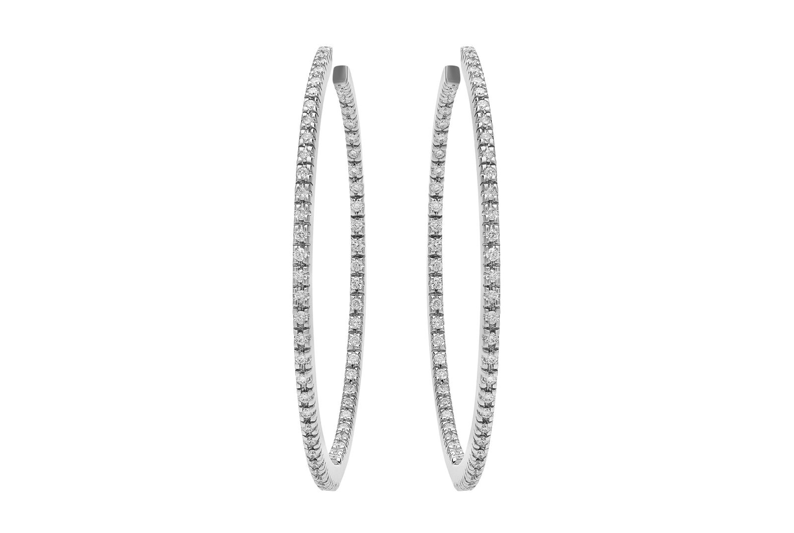 Mercury Серьги-кольца из коллекции Classic из белого золота с бриллиантами Серьги-кольца Mercury из коллекции Classic из белого золота с бриллиантами