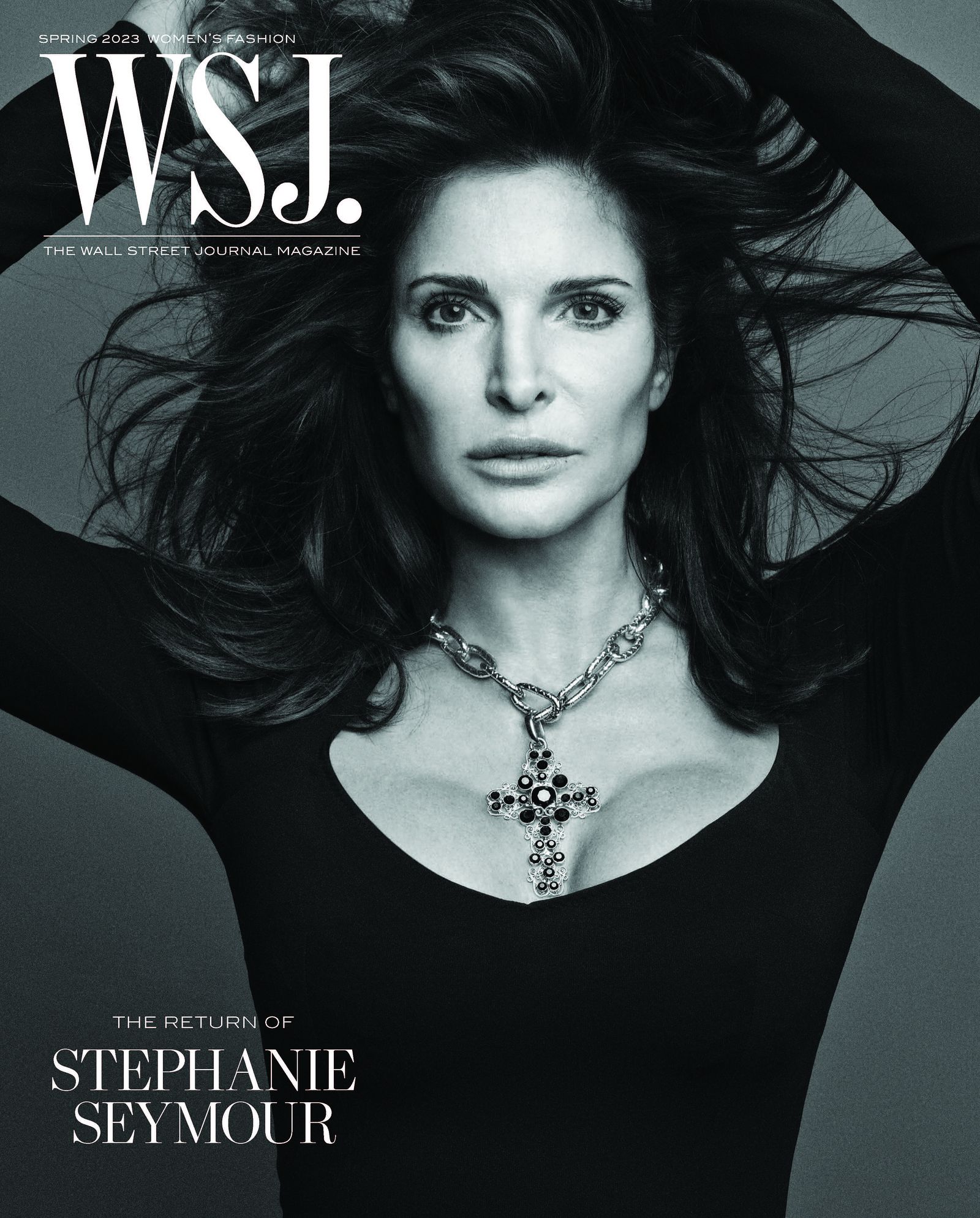 Стефани Сеймур на обложке весеннего WSJ Magazine, весна 2023 г. Стефани Сеймур на обложке весеннего WSJ Magazine, 2023 г.