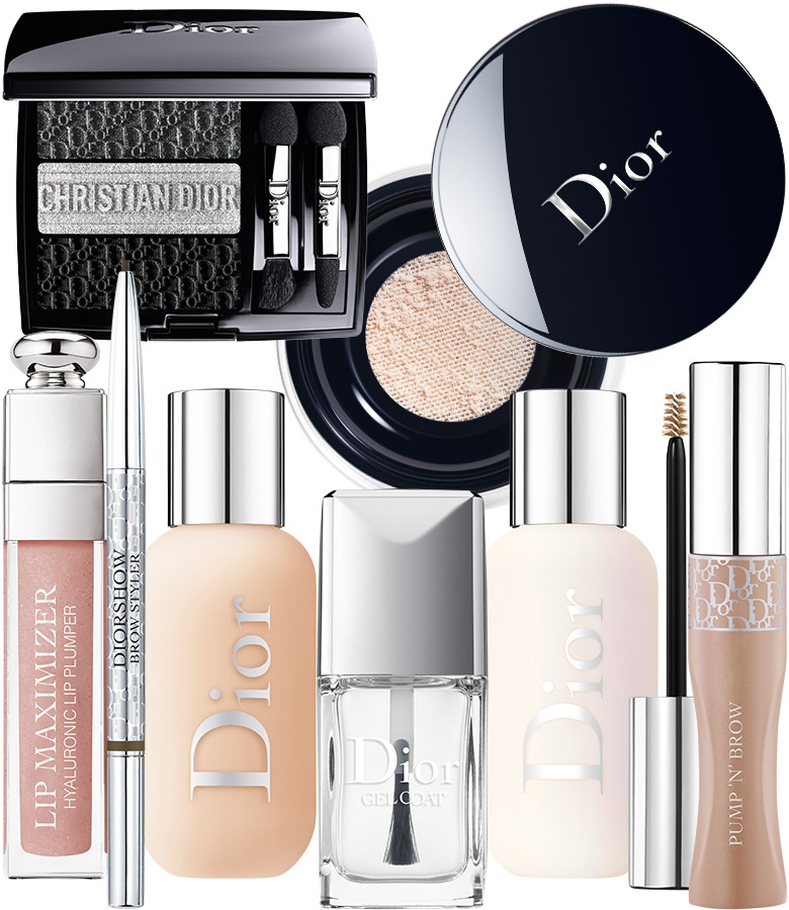 Dior Tri(O)blique, Forever and Ever Control Loose Powder, Lip Maximizer, Diorshow Brow Styler, Dior Backstage Face and Body Foundation, Top Coat Abricot, Backstage Face and Body Primer, Diorshow Pump 'N' Brow Dior Tri(O)blique, Forever and Ever Control Loose Powder, Lip Maximizer, Diorshow Brow Styler, Dior Backstage Face and Body Foundation, Top Coat Abricot, Dior Backstage Face and Body Primer, Diorshow Pump 'N' Brow