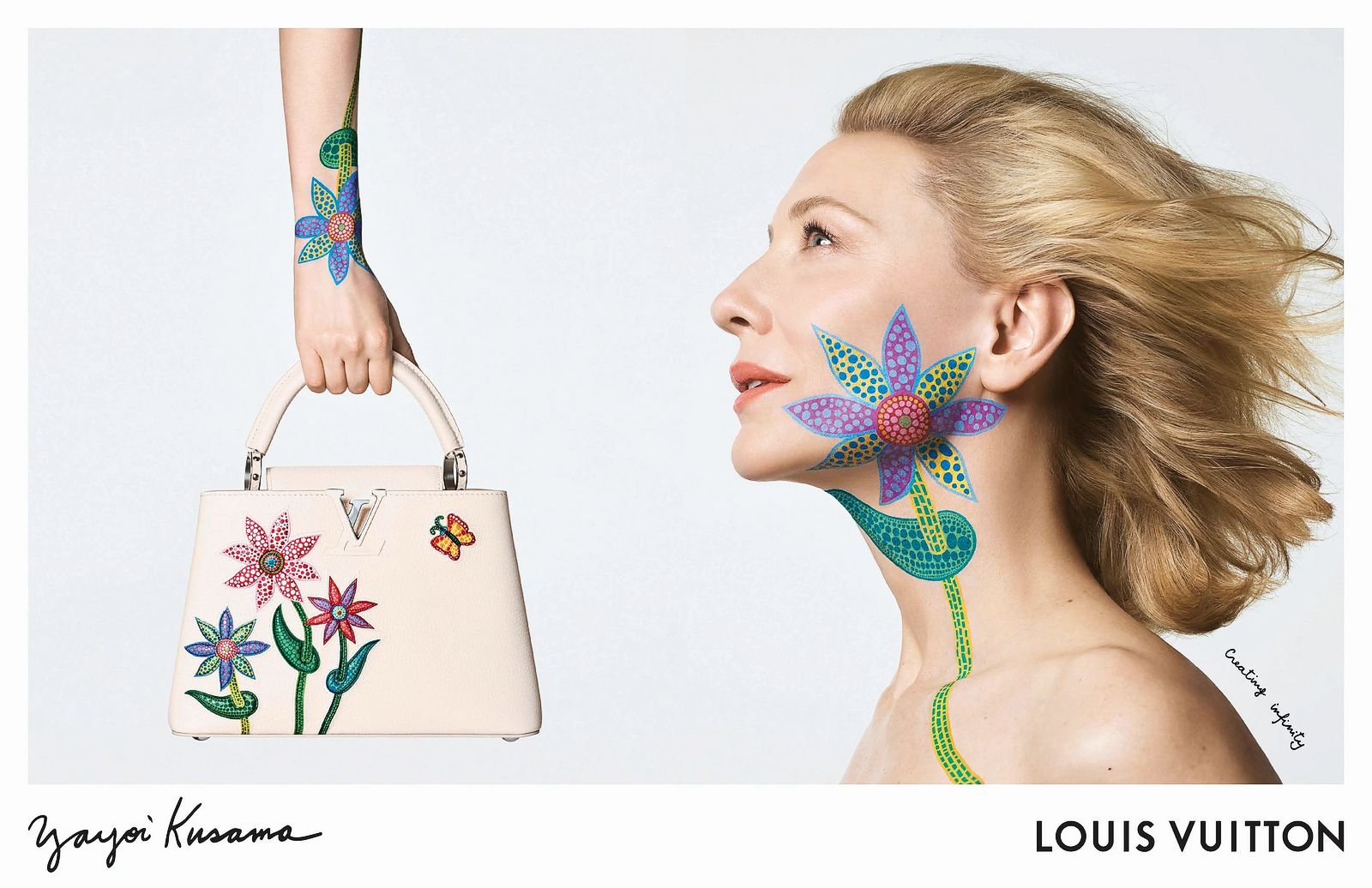 актриса Кейт Бланшетт в рекламной кампании «Creating Infinity» Louis Vuitton x Yayoi Kusama Кейт Бланшетт в рекламной кампании «Creating Infinity» Louis Vuitton x Yayoi Kusama