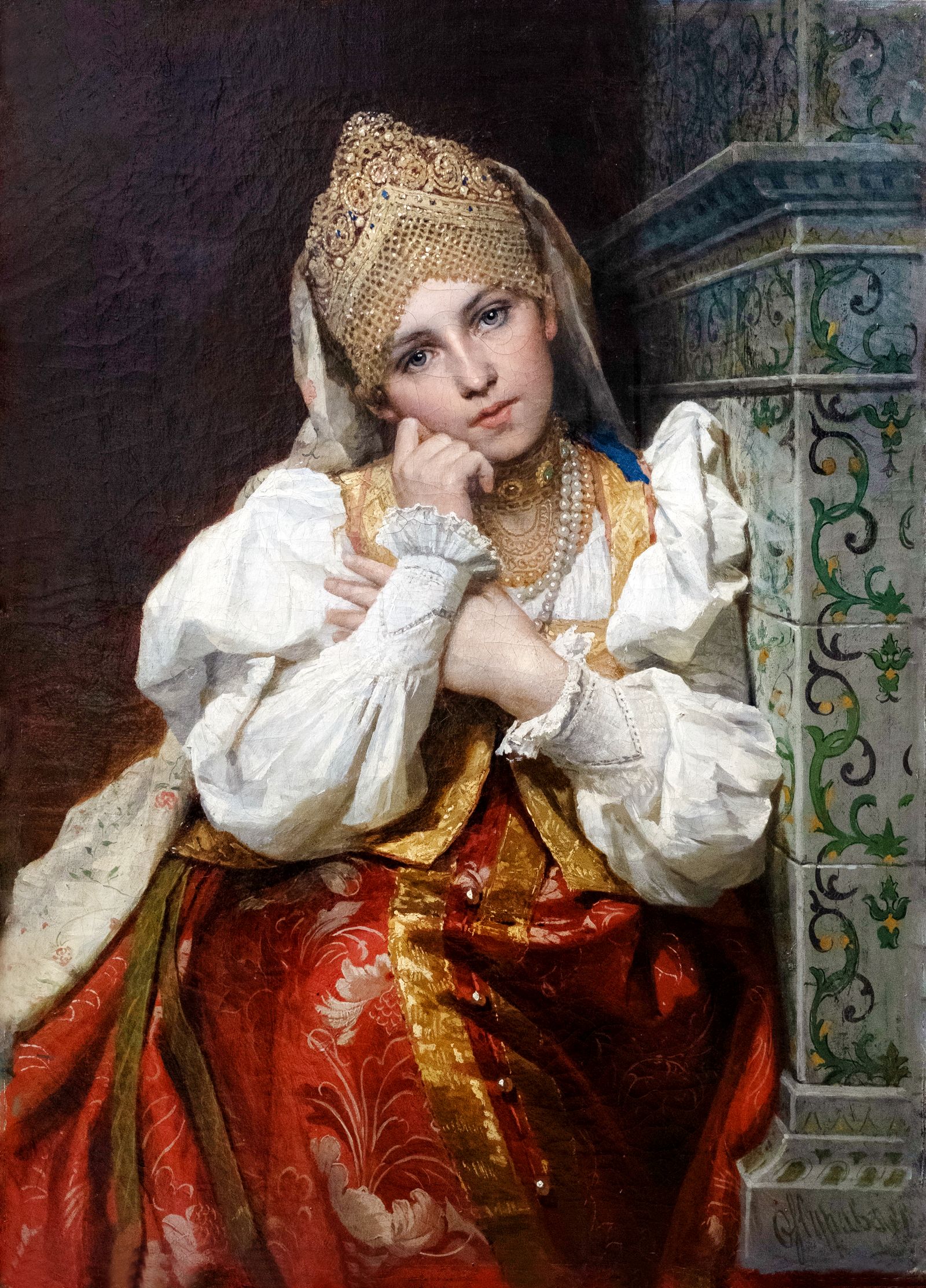 Фирс Журавлев. Боярышня, 1896 г. Из собрания ГМИИ РТ Фирс Журавлев. Боярышня, 1896 г