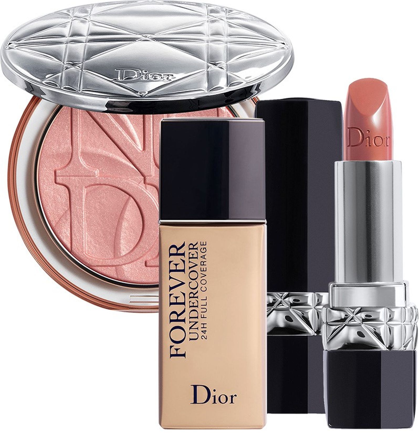 Dior Diorskin Nude Luminizer, Diorskin Forever Undercover, Rouge Dior Dior Diorskin Nude Luminizer, Diorskin Forever Undercover, помада Rouge Dior