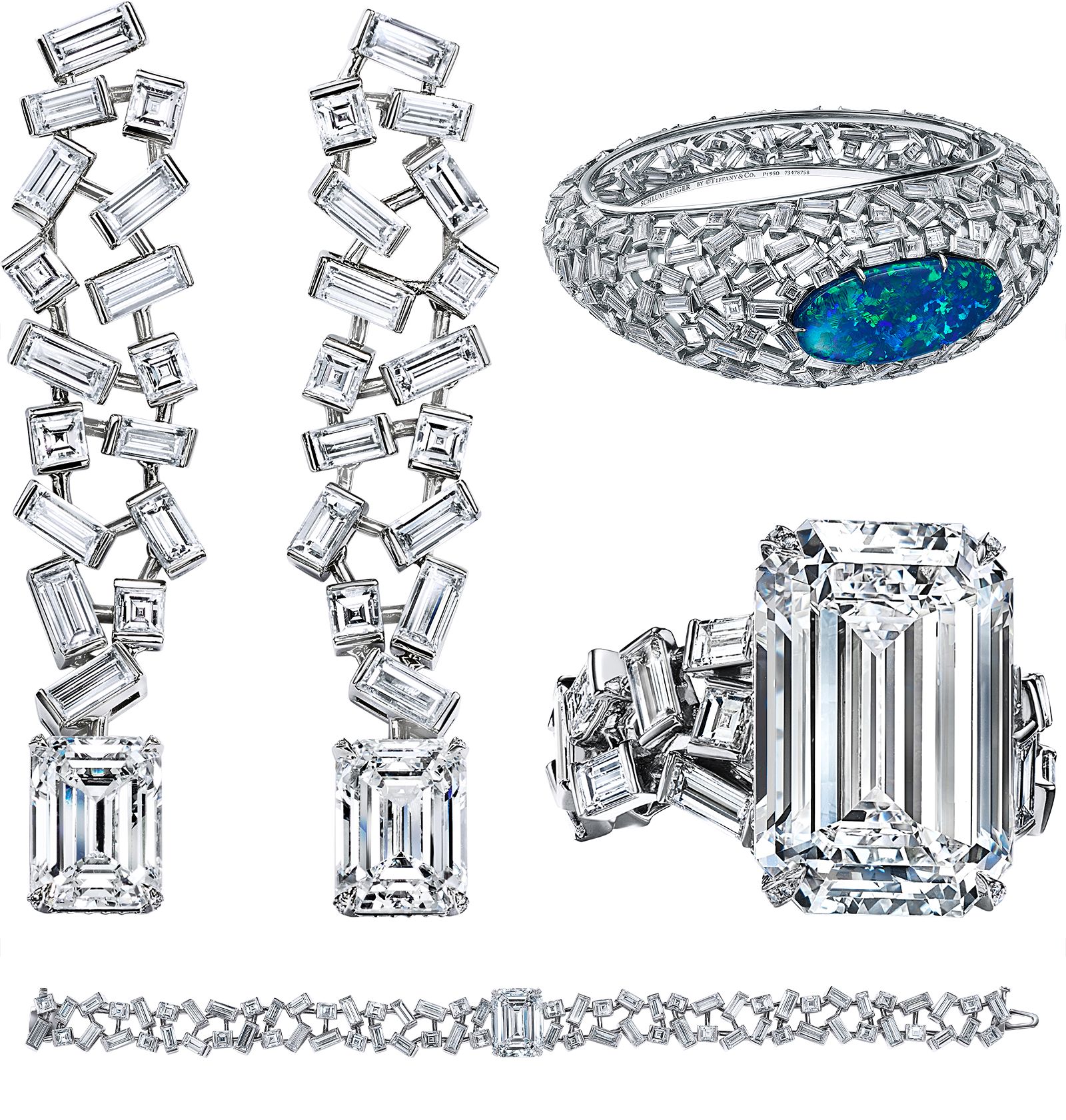 Серьги, кольца, браслет из коллекции Tiffany & Co. Blue Book 2023 «Out of the Blue»