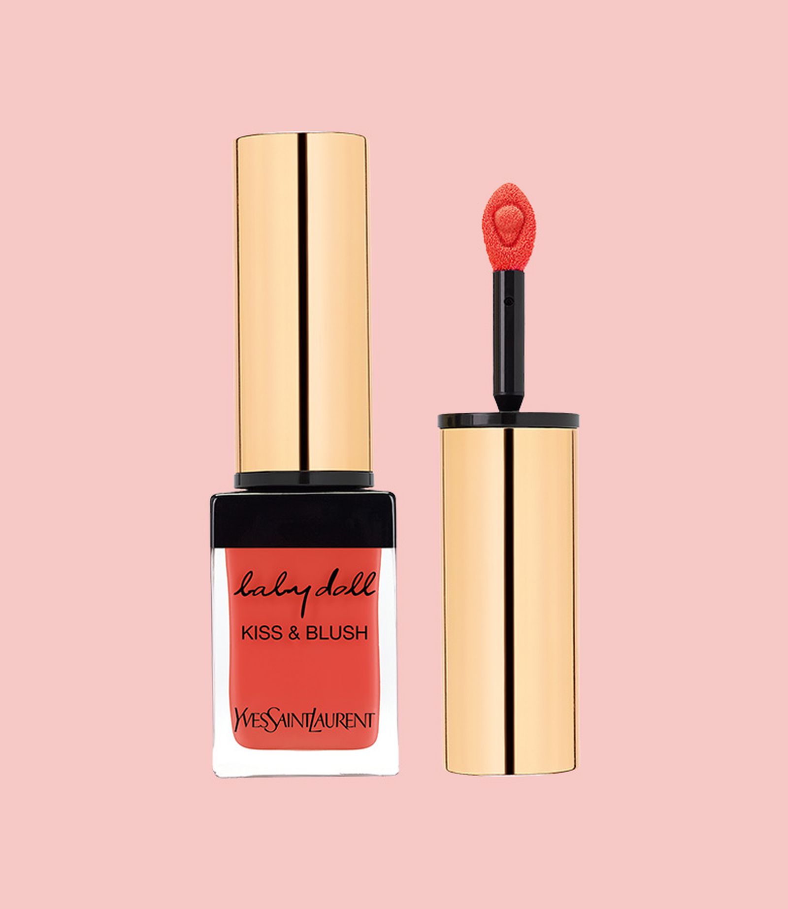 YSL, румяна и блеск для губ 2 в 1 Baby Doll Kiss & Blush YSL, румяна и блеск для губ 2 в 1 Baby Doll Kiss & Blush, оттенок 4 Orange Fougueux
