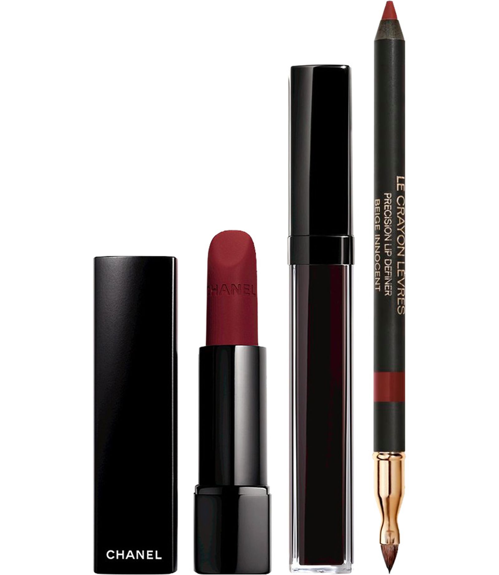 Chanel Rouge Allure Velvet Extrême, Rouge Coco Gloss, Le Crayon Lеvre Chanel Rouge Allure Velvet Extrême, Rouge Coco Gloss, Le Crayon Lеvres – N°09 Rouge Noir – Vamp