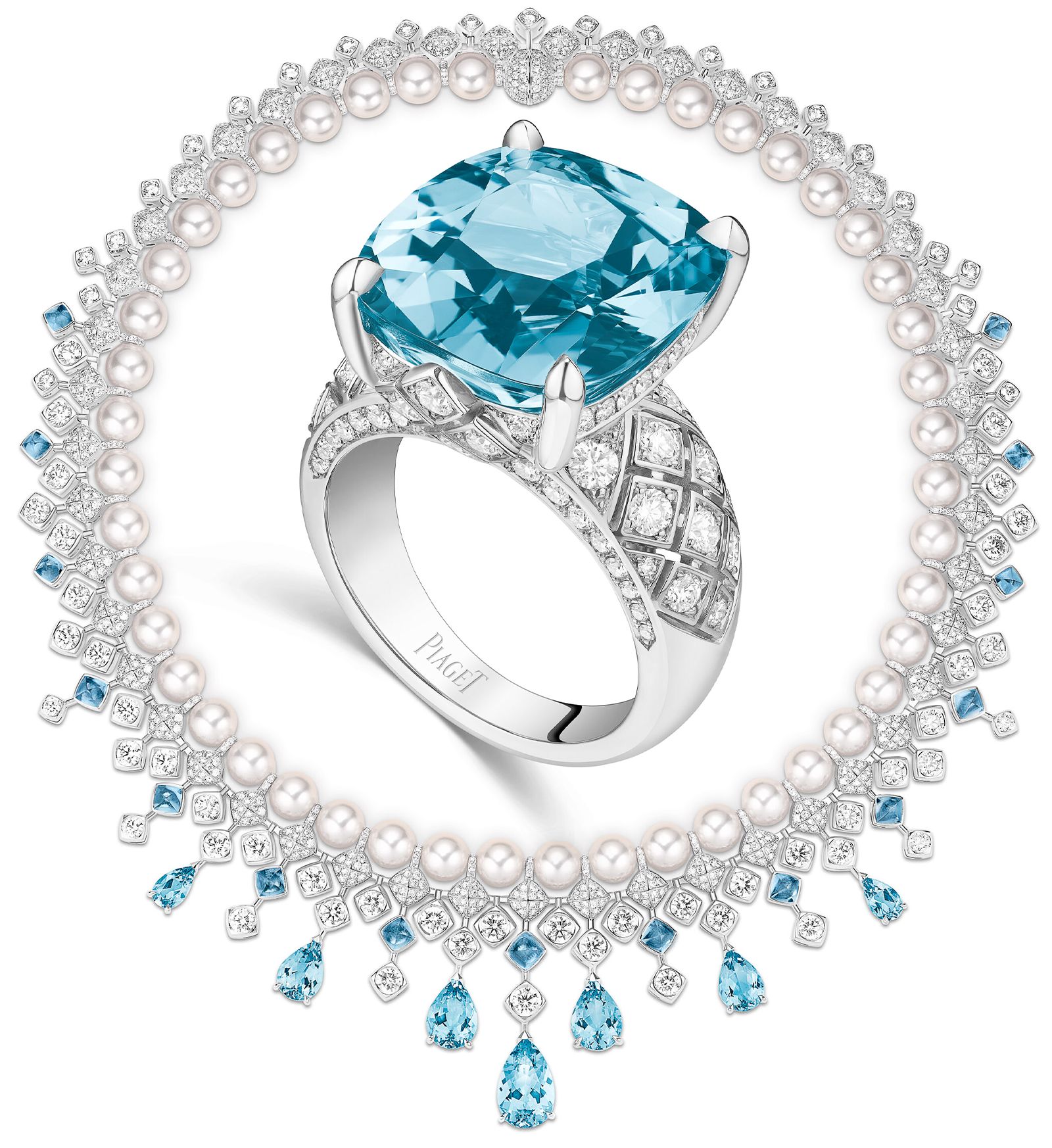 Кольцо и колье Aqua Summa из коллекции «Metaphoria» Piaget Кольцо и колье Aqua Summa из коллекции «Metaphoria» от Piaget