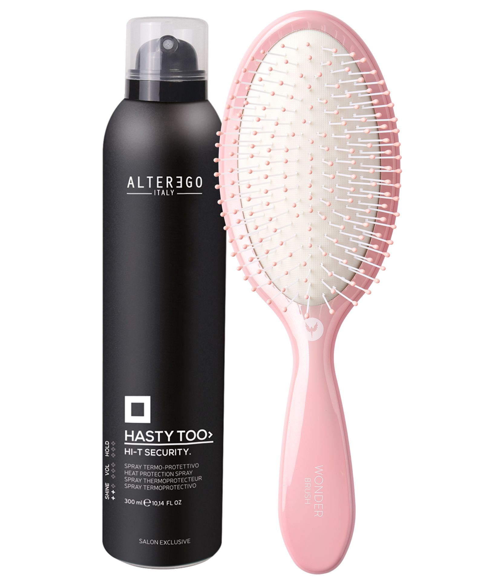AlterEgo Italy, термозащитный спрей HI-T SECURITY HASTY TOO; HH Simonsen, щетка Wonder Brush