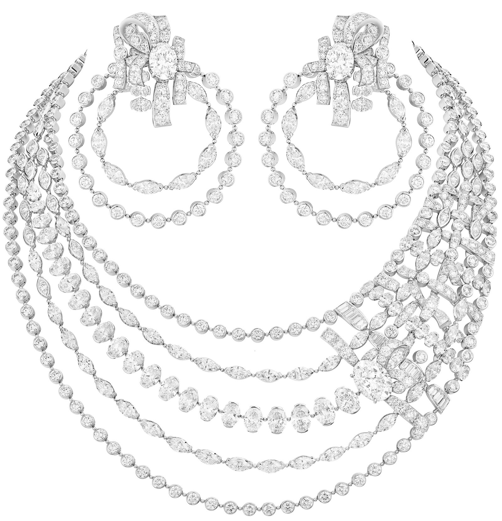 Серьги, колье Tweed Ruban Tweed de Chanel Серьги, колье Tweed Ruban из коллекции Tweed de Chanel