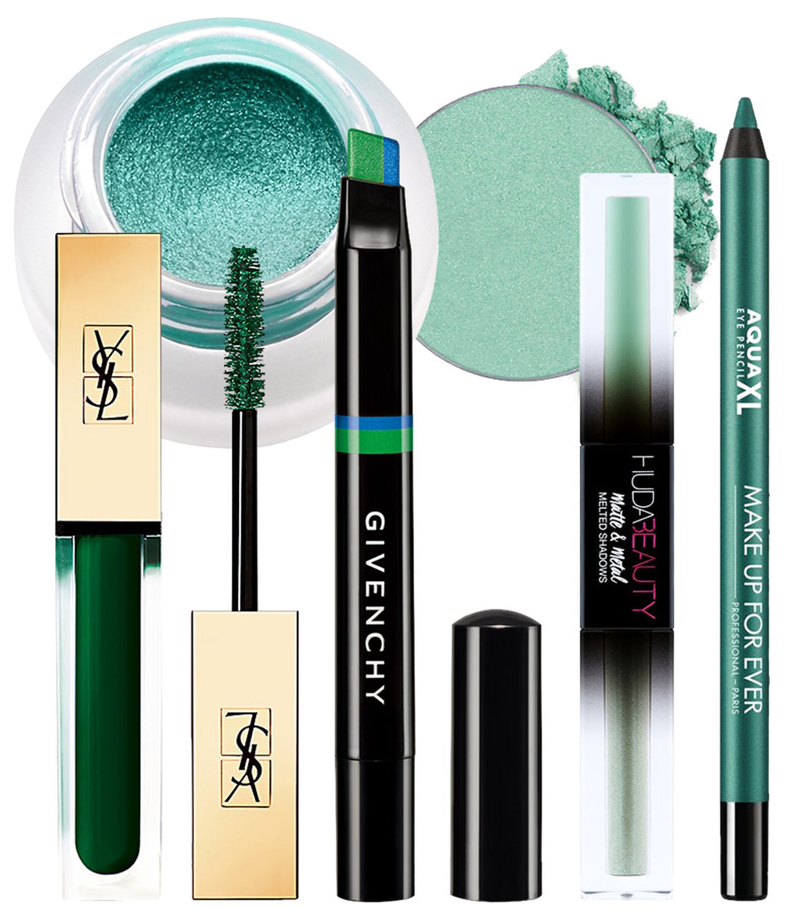 NYX Holographic Halo Cream Eyeliner, Anastasia Beverly Hills Eye Shadow Singles Aqua
