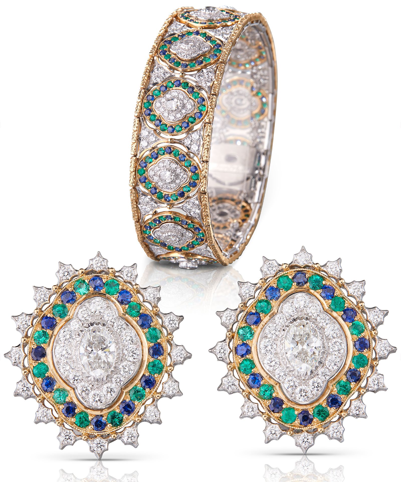 Серьги, браслет из коллекции Mosaico от Buccellati Серьги, браслет из ювелирной коллекции Mosaico от Buccellati