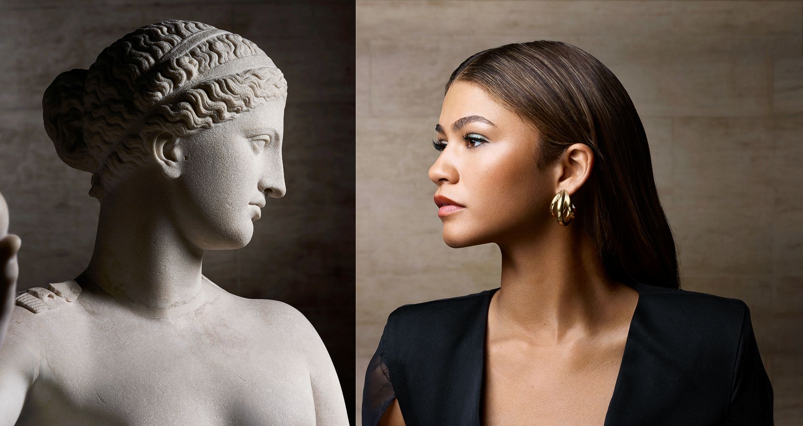 Зендая в кампейне Lancôme X Louvre 2023, фото 1 Зендая в рекламном кампейне Lancôme X Louvre 2023, фото 1