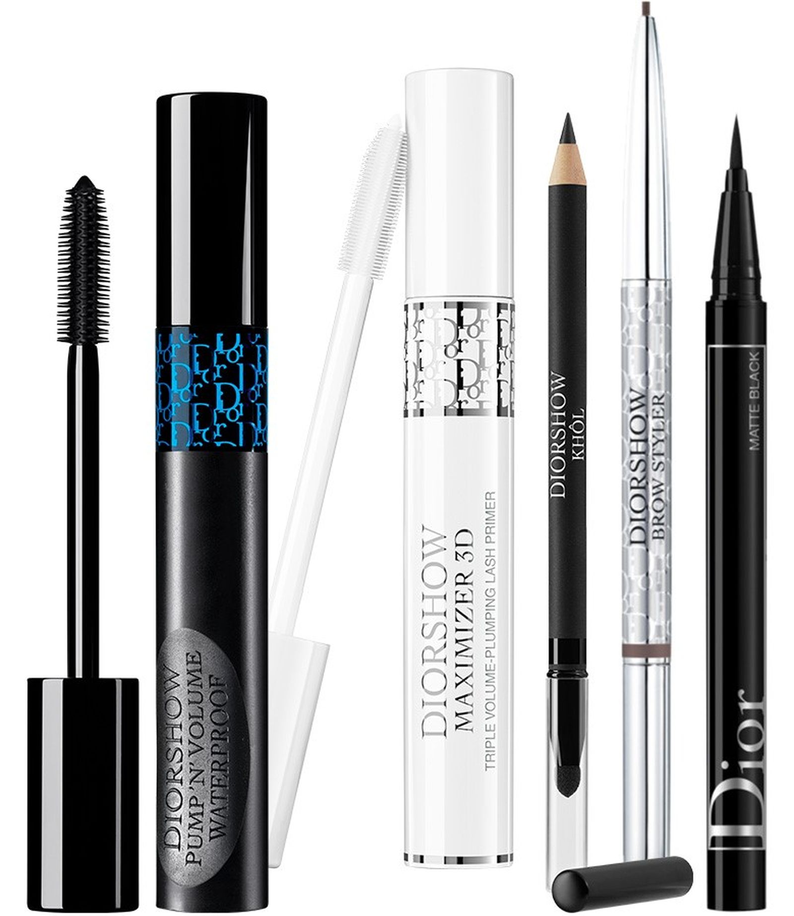 Dior, Diorshow Pump’n’Volume, Diorshow Maximizer 3D, Waterproof Eyeliner Crayon, Diorshow Brow Styler, Diorshow on Stage Liner Diorshow Pump’n’Volume, Diorshow Maximizer 3D, Waterproof Eyeliner Crayon, Diorshow Brow Styler, Diorshow on Stage Liner