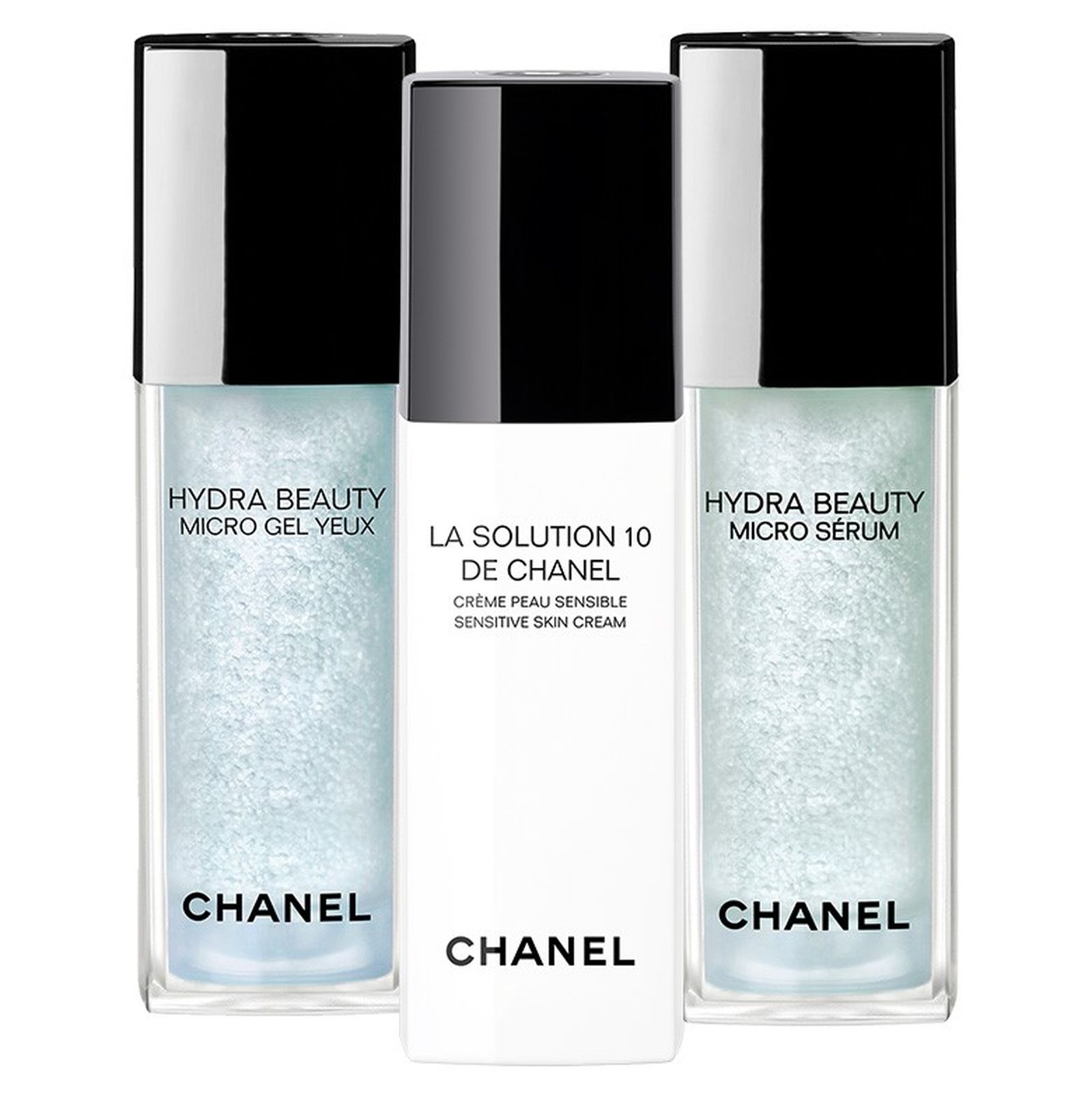 Hydra Beauty Micro Gel Yeux, La Solution 10 de Chanel, Hydra Beauty Micro Sérum Chanel Hydra Beauty Micro Gel Yeux, La Solution 10 de Chanel, Hydra Beauty Micro Sérum