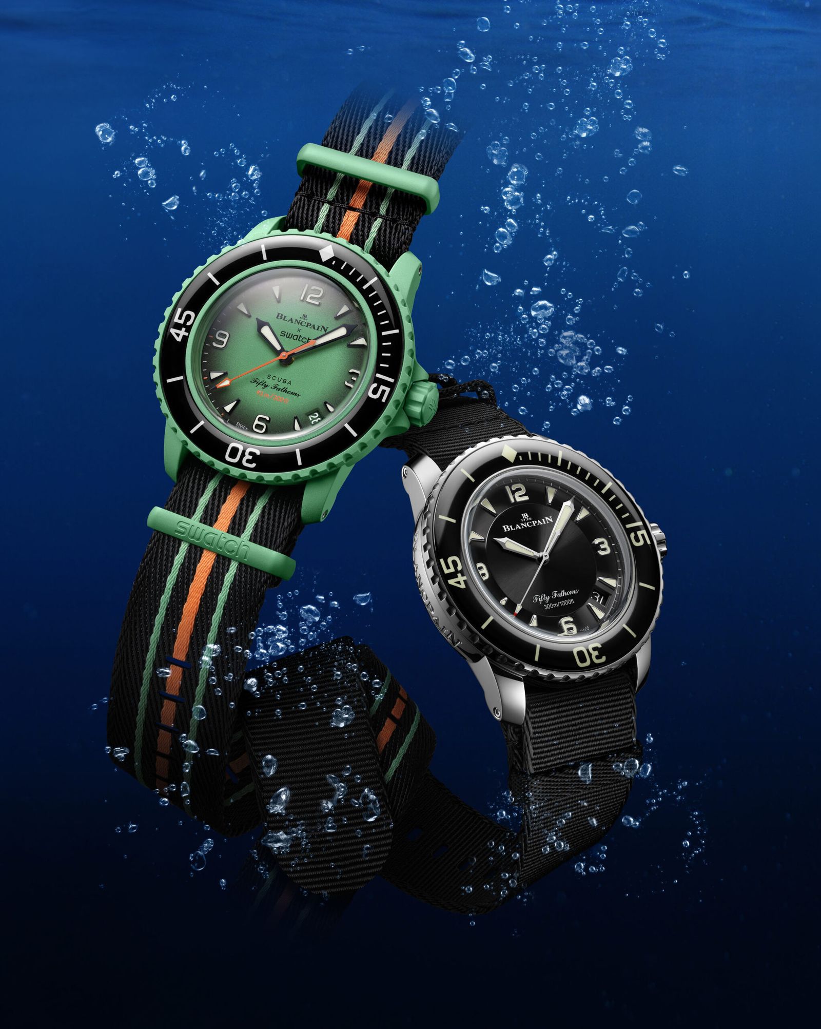 70-летие иконических часов Swatch Blancpain Fifty Fathoms, фото 1 часы Swatch Blancpain Fifty Fathoms, фото 1
