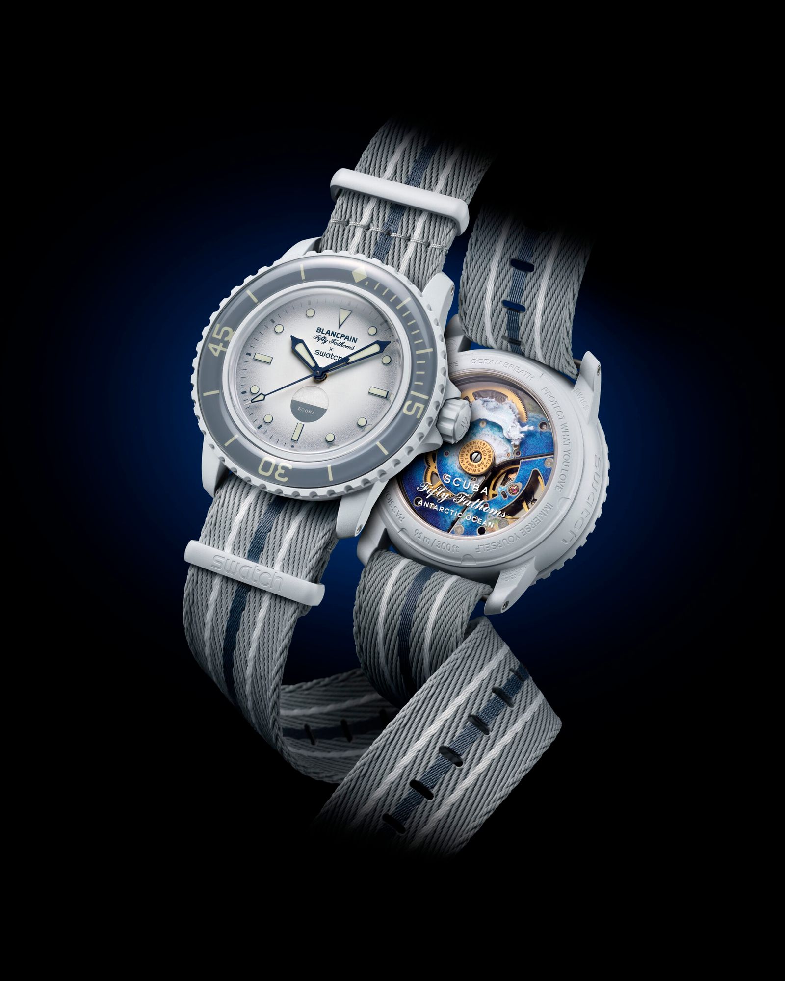 70-летие иконических часов Swatch Blancpain Fifty Fathoms, фото 2 часы Swatch Blancpain Fifty Fathoms, фото 2