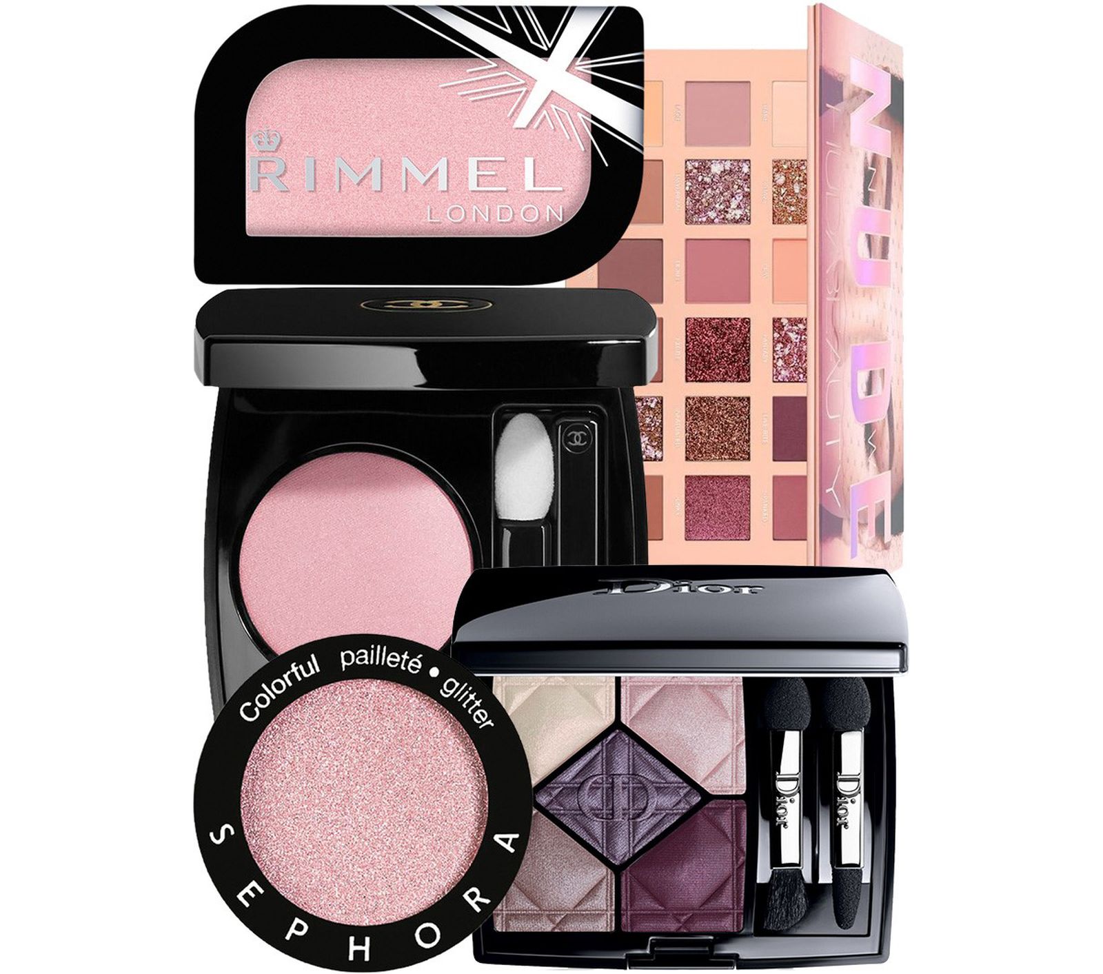 Rimmel тени Magnif'eyes Mono Eye Shadow, Huda Beauty The New Nude Palette, Chanel Ombre Premiere, Sephora Collection Colorful, Dior 5 Couleurs Rimmel Magnif'eyes Mono Eye Shadow, Huda Beauty The New Nude Palette, Chanel Ombre Premiere, Sephora Collection Colorful, Dior 5 Couleurs