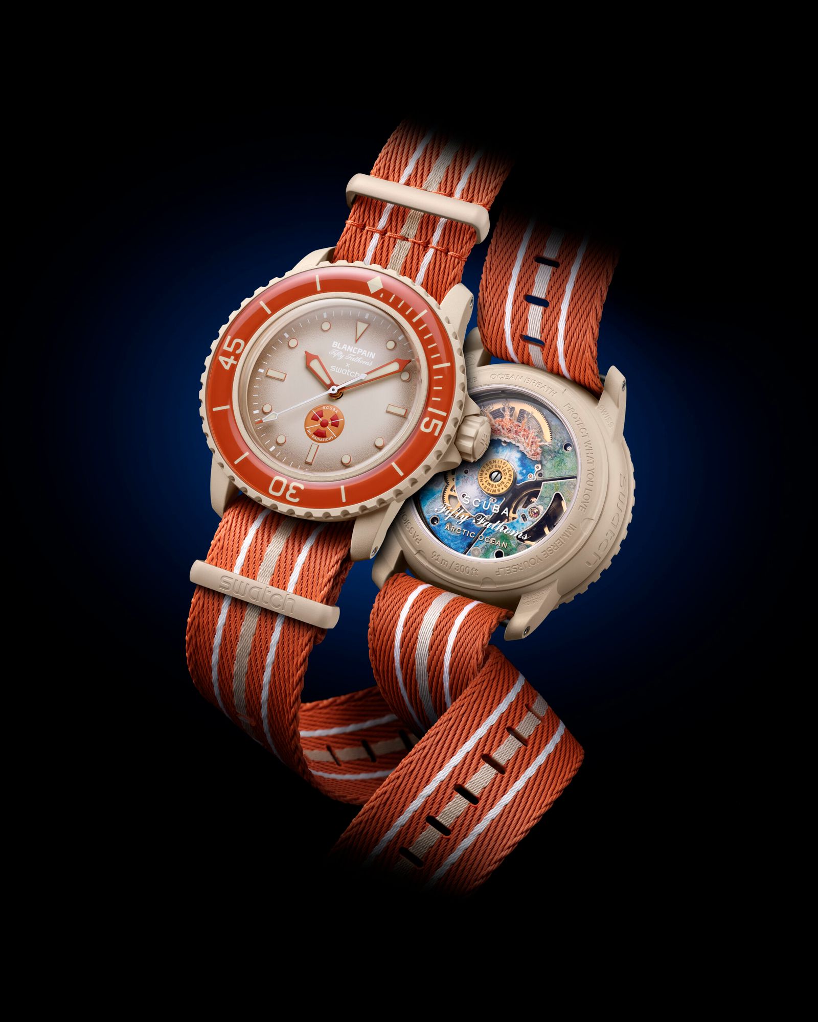 70-летие иконических часов Swatch Blancpain Fifty Fathoms, фото 3 часы Swatch Blancpain Fifty Fathoms, фото 3