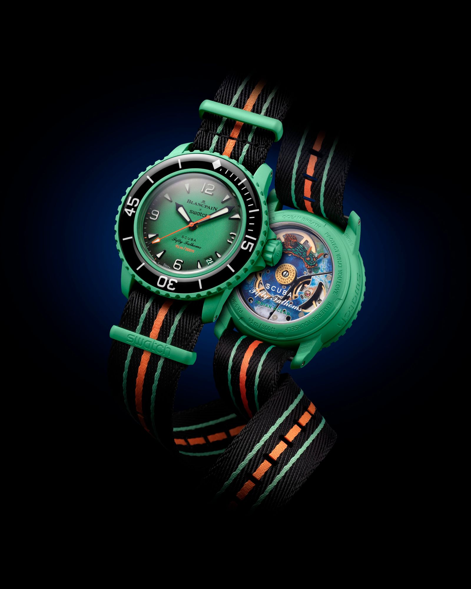 70-летие иконических часов Swatch Blancpain Fifty Fathoms, фото 5 часы Swatch Blancpain Fifty Fathoms, фото 5