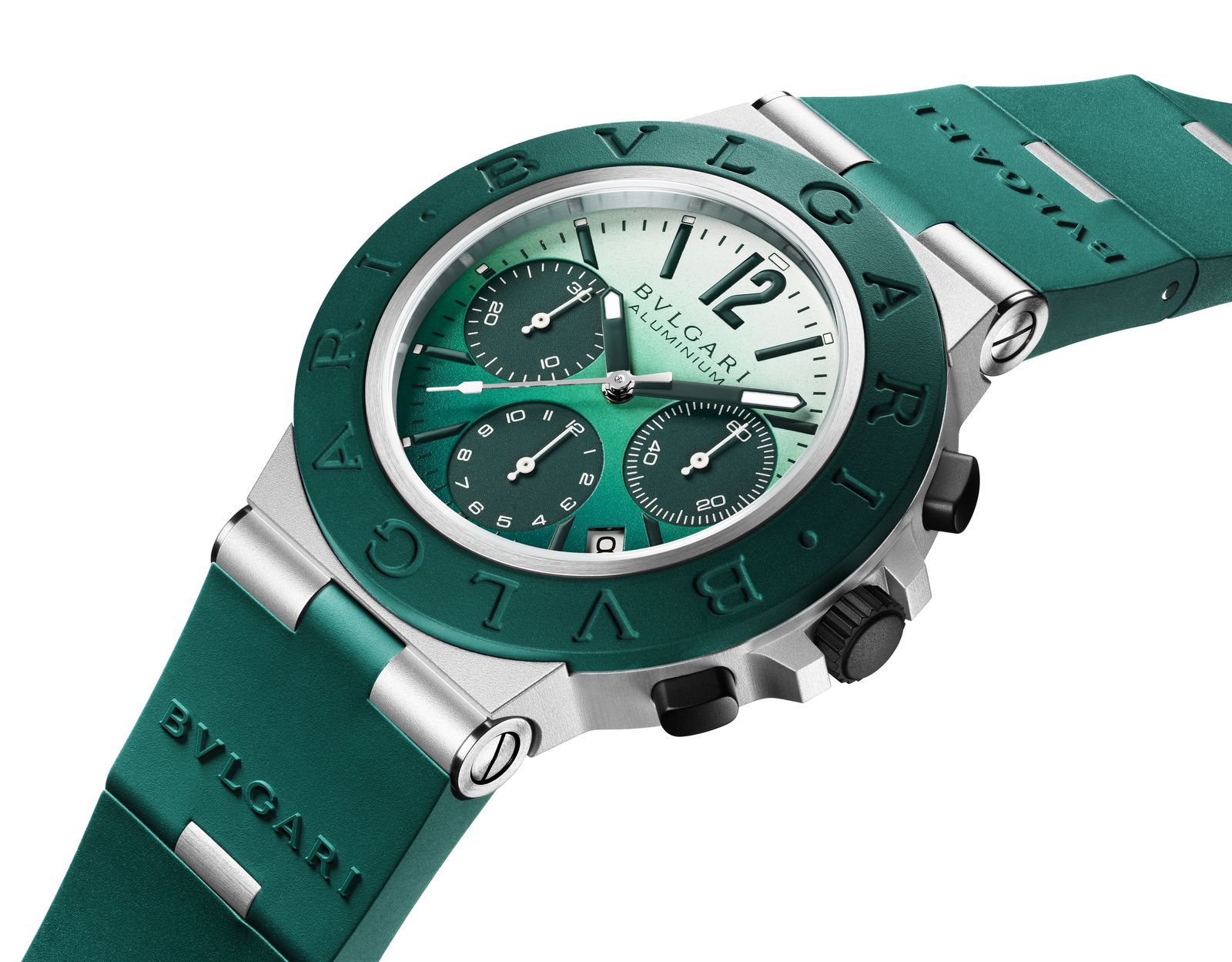 Коллекция часов из алюминия Bvlgari 2024: Chronograph Smeraldo Часы Bulgari 2024: Chronograph Smeraldo