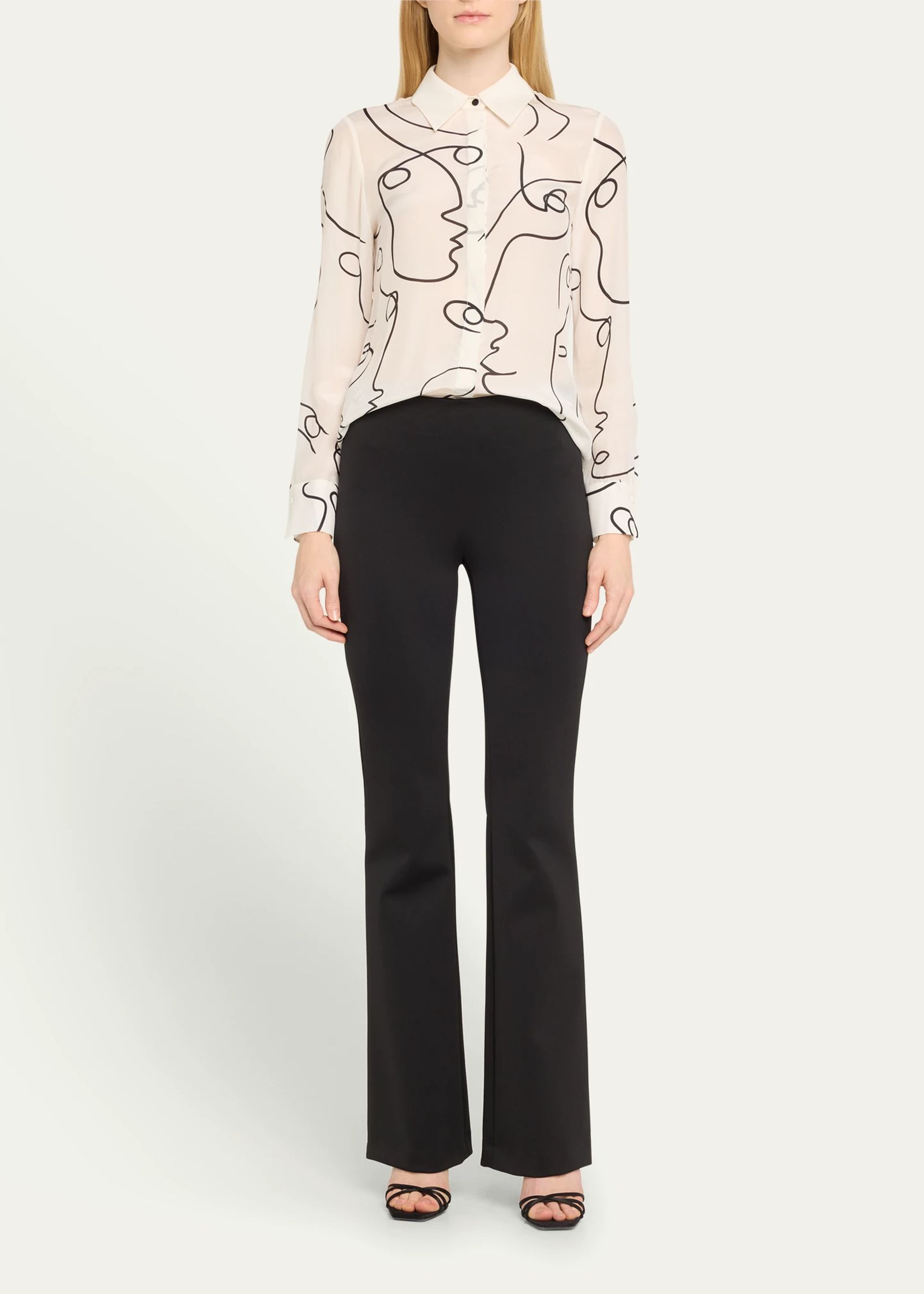 Черно-белая графика и принты: блузка Alice + Olivia Модные тренды 2024/25: блузка Alice + Olivia