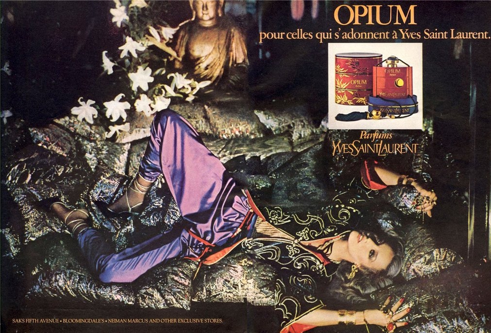 Джерри Холл в рекламе духов «Opium» YSL История духов «Opium» YSL: рекламная кампания с Джерри Холл