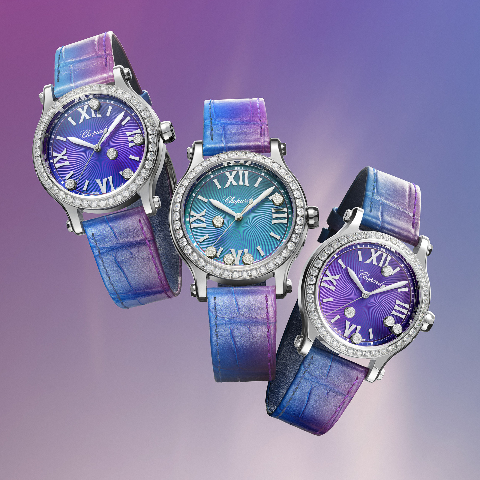 Часы Chopard Полуночный пурпур Новые часы Chopard Happy Sport Purple Night