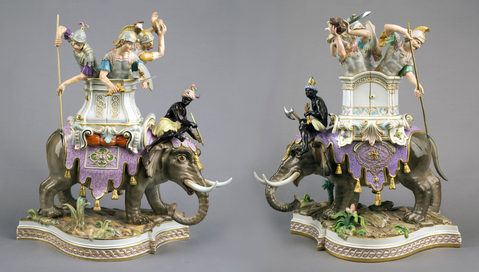 Meissener Porzellan, фарфоровая фигура «Боевые слоны» «Боевые слоны», 1850-1860-е, Мейсен