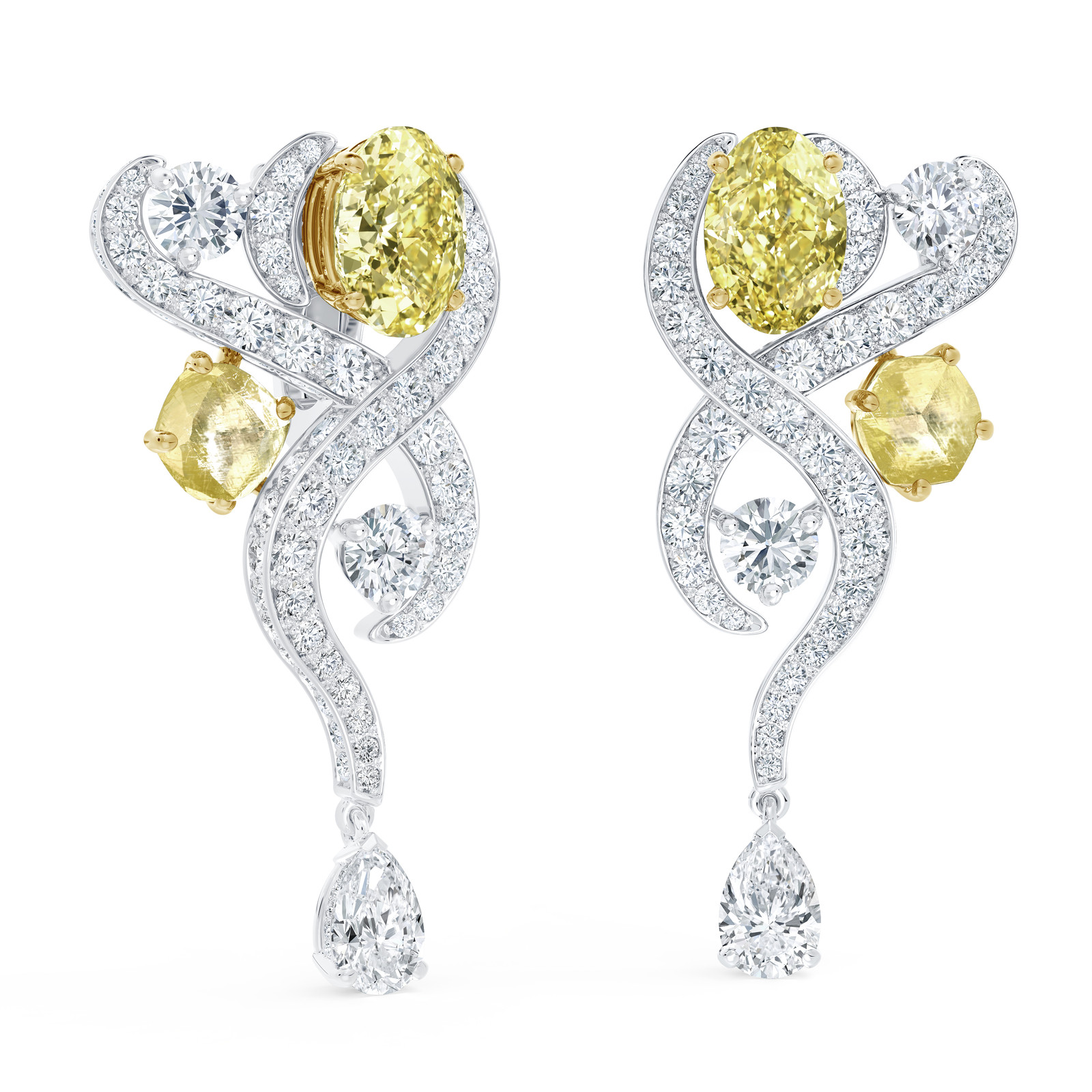 De Beers, коллекция Essence of Nature 2025, серьги Interlace Бриллианты De Beers: серьги Essence of Nature Interlace